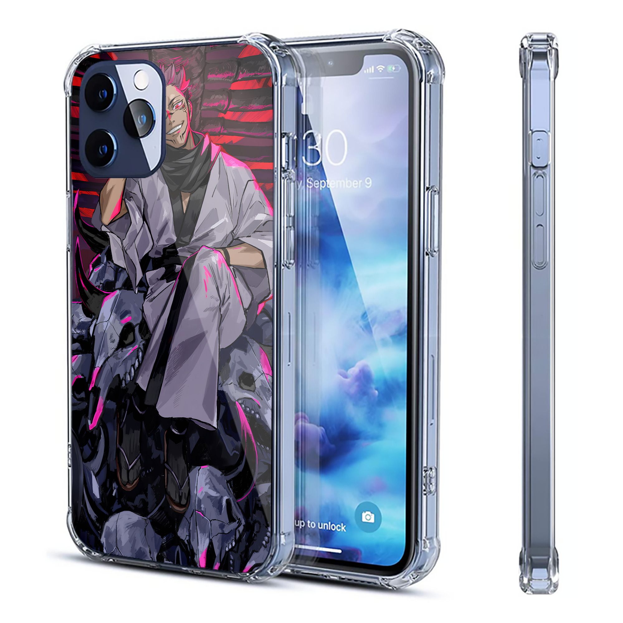 （画像用） 呪術廻戦 Jujutsu Kaisen 【iPhone 12シリーズ対応】透明スマホケース（クリアソフトケース）